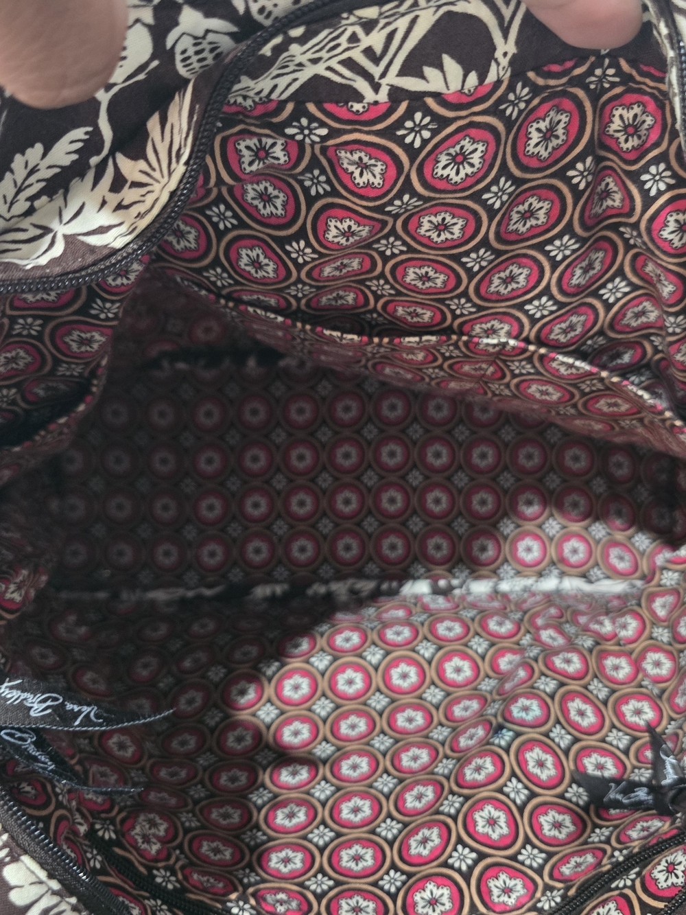 Vera Bradley Quilted Floral Tote in Brown and Cream - Picture 3 of 3